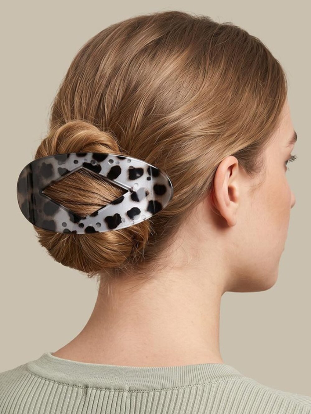 Leopard Print Geometric Bun Updo Hair Clips